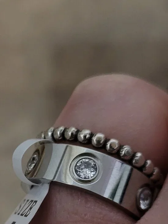 2 Silver Size 7 Rings - Picture 2 of 3